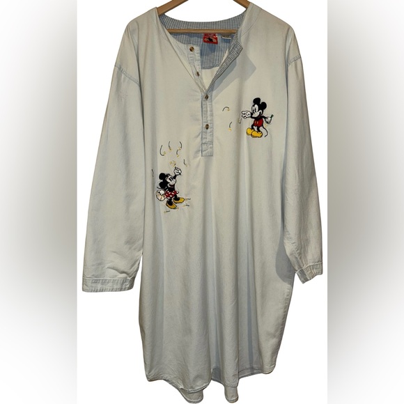 Disney Other - Disney Mickey Inc 90s Vintage 100% Cotton Nightgown Minnie Embroidered One Size